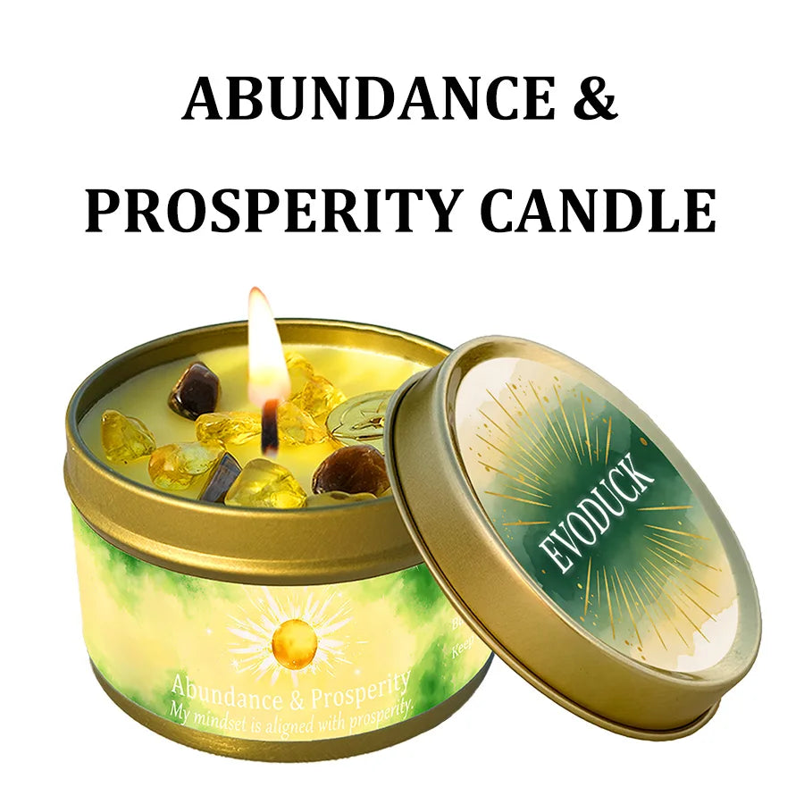 Lavender Chamomile Crystal Scented Candle Peace Calm Aromatherapy Candle Meditation Relaxation Room Decor 3oz Tin