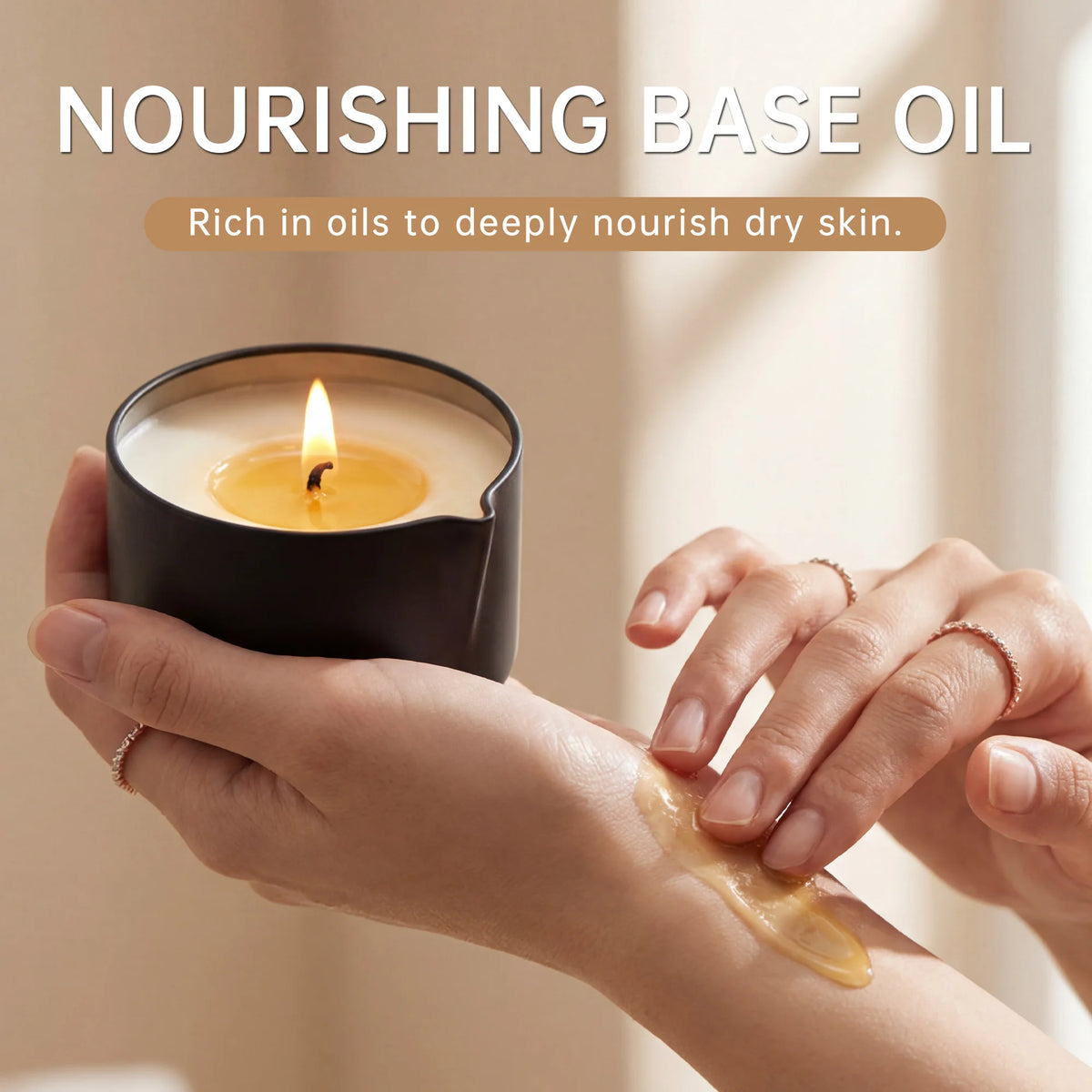 Geranium Massage Oil Candle 2oz, Body Massage Candle Melts Into Warm Body Oil, Moisturizing Aromatherapy Home Spa