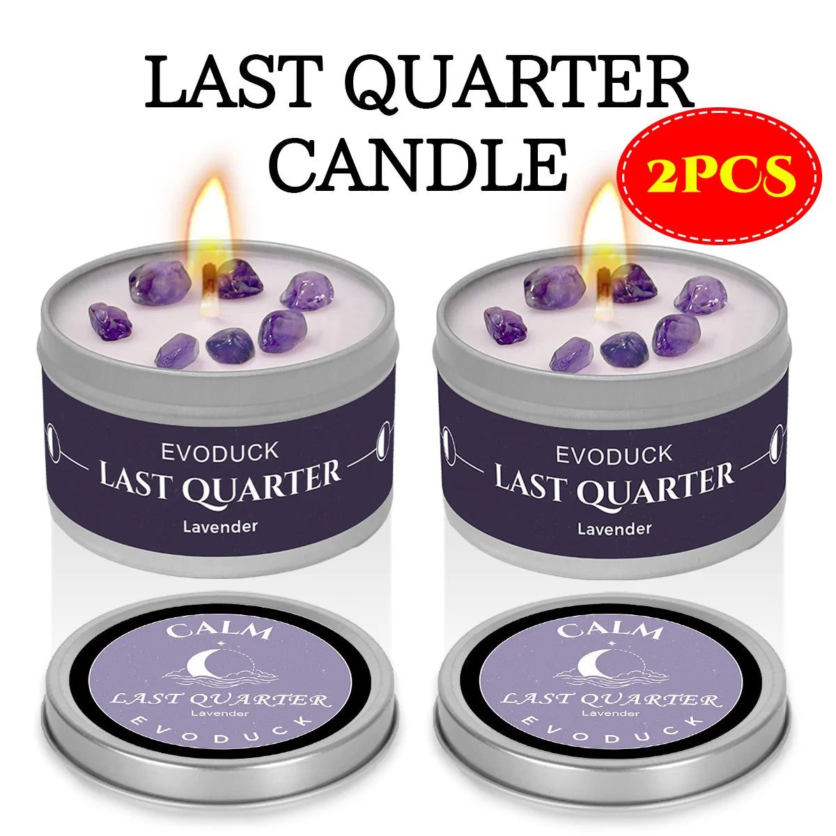 1pc EVODUCK New Moon Scented Candles 3oz Energy Boosting White Sage Scented Candle