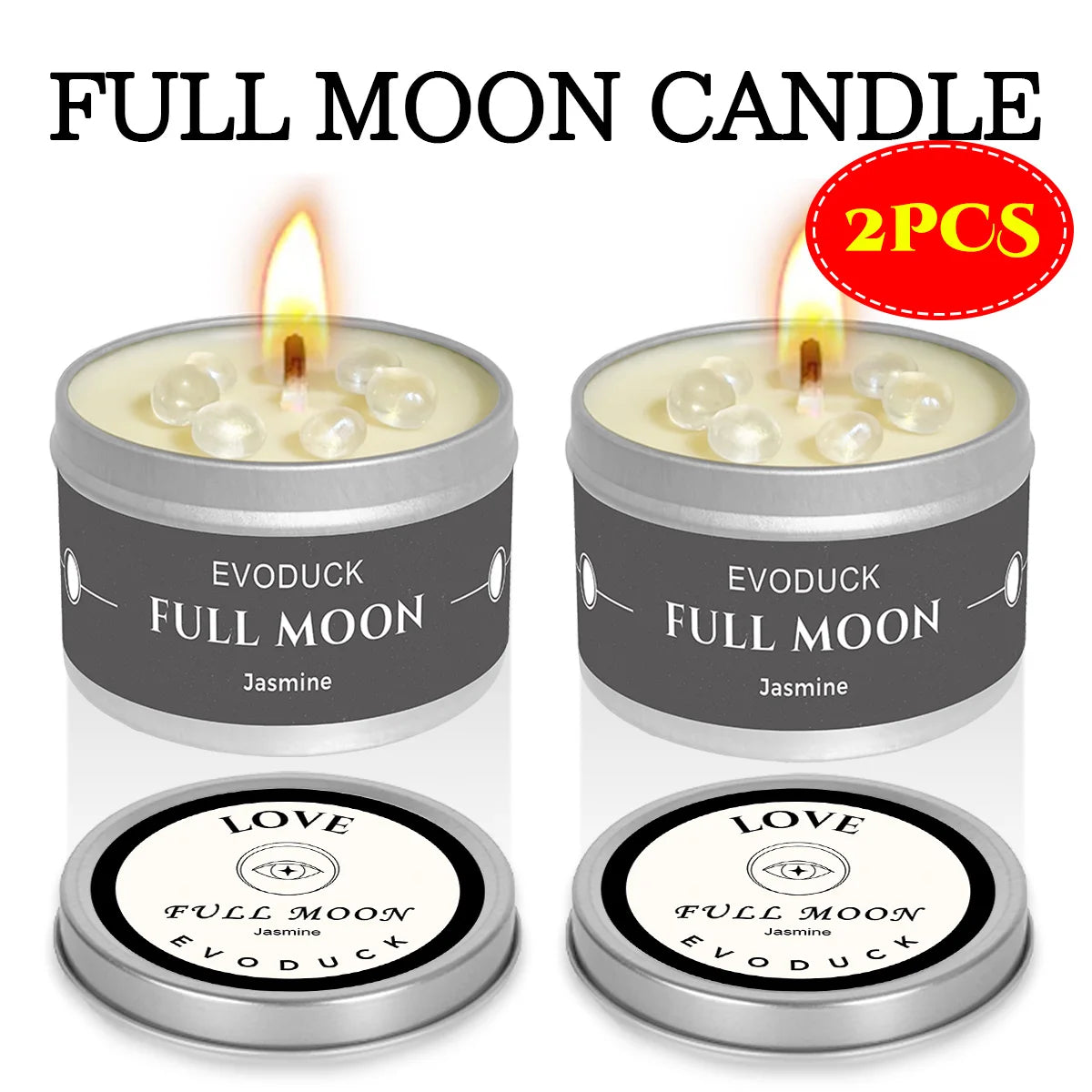 1pc EVODUCK New Moon Scented Candles 3oz Energy Boosting White Sage Scented Candle
