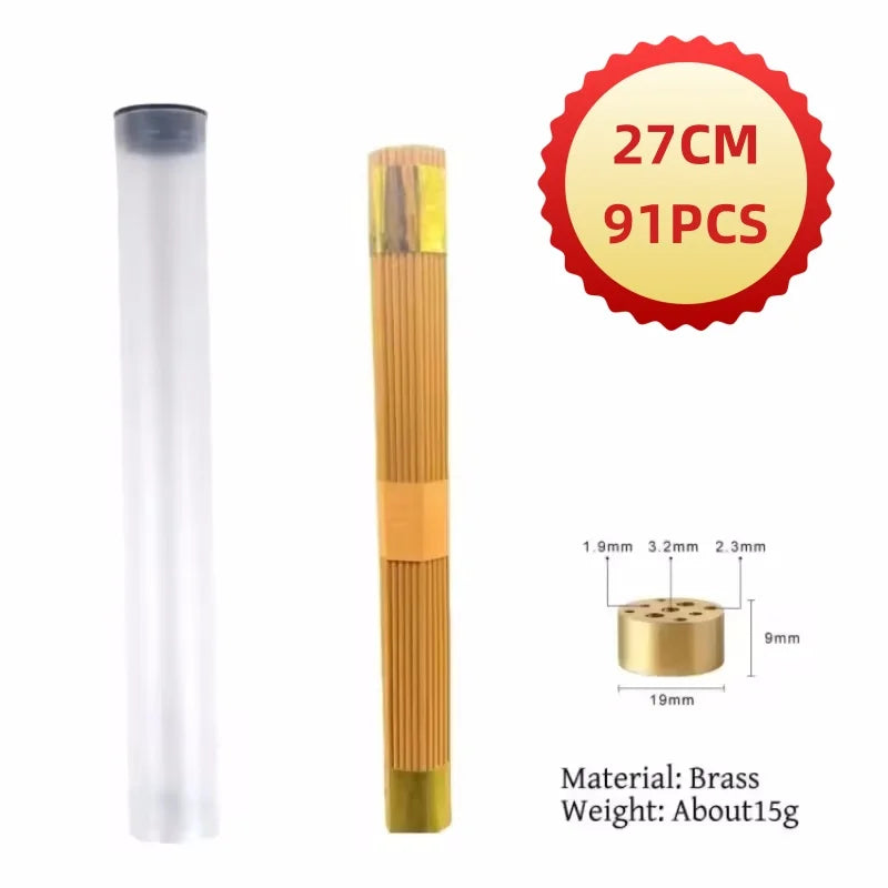 Natural Blessing Ceremony Incense Praying For Health Love Wealth Natural Sandalwood Incense Sticks With Incense Holder 91pcs