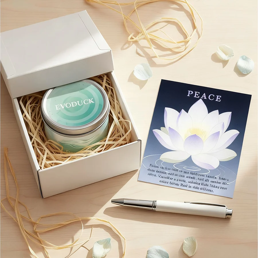 Lavender Chamomile Crystal Scented Candle Peace Calm Aromatherapy Candle Meditation Relaxation Room Decor 3oz Tin