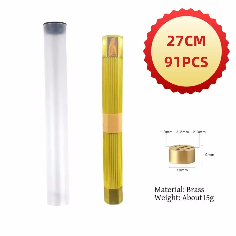 Natural Blessing Ceremony Incense Praying For Health Love Wealth Natural Sandalwood Incense Sticks With Incense Holder 91pcs