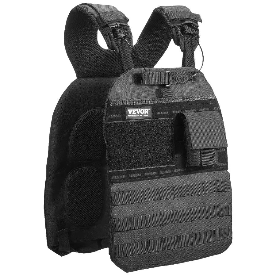 40lb Adjustable Weighted Vest for Men Women Black Fitness Training Jacket for Strength Endurance Running Jogging Walking Workout