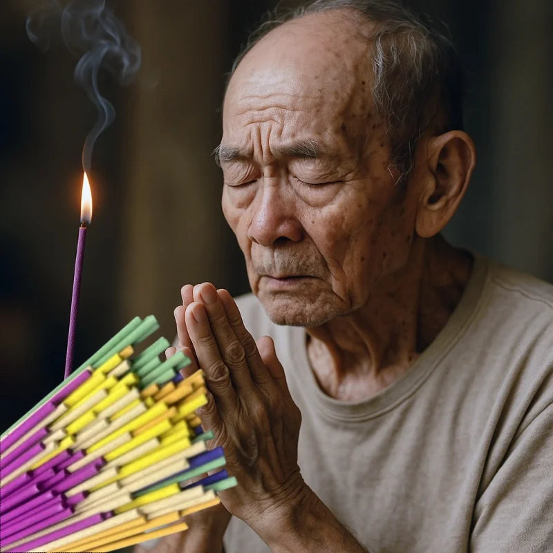 Natural Blessing Ceremony Incense Praying For Health Love Wealth Natural Sandalwood Incense Sticks With Incense Holder 91pcs