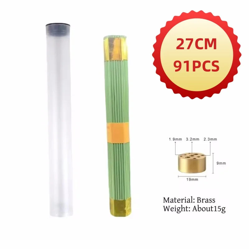 Natural Blessing Ceremony Incense Praying For Health Love Wealth Natural Sandalwood Incense Sticks With Incense Holder 91pcs