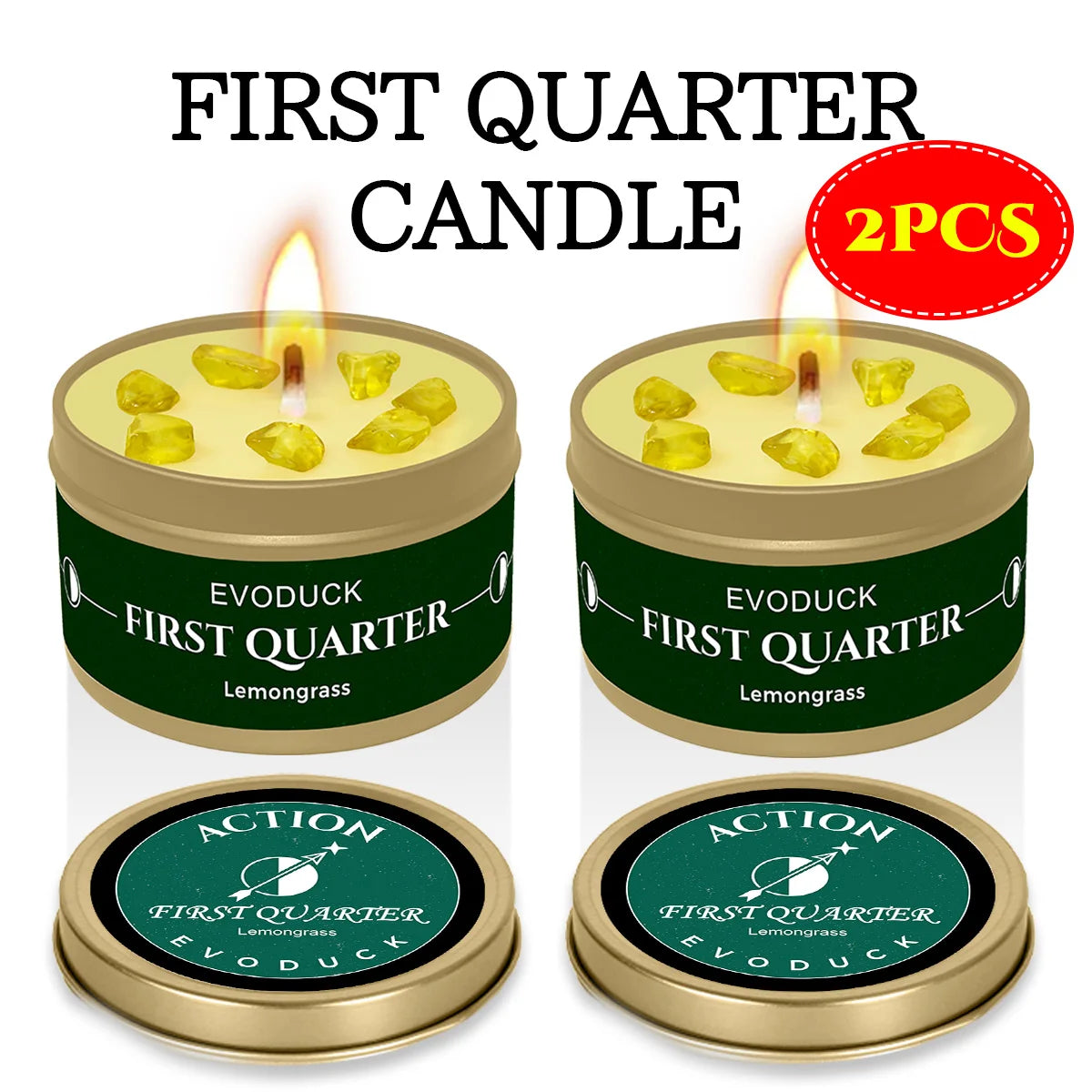 1pc EVODUCK New Moon Scented Candles 3oz Energy Boosting White Sage Scented Candle